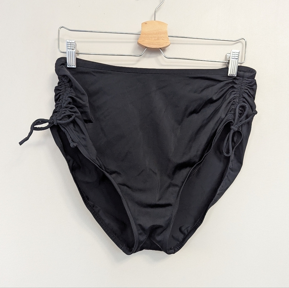 Ruby Ribbon Ruched‎ High Rise Swim Bottom Full Coverage